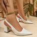 Women's Pointed Toe High Heeled Sandals Summer Fashionable Versatile Open Back Breathable Simple Crocodile Pattern_vogvips.com