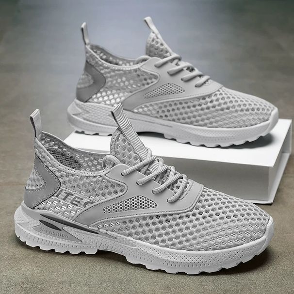 Men's Shoes Summer New 2025 Hollow Mesh Mesh Thin Breathable Non-slip Sports Soft Sole Men's Casual Trendy Shoes_vogvips.com