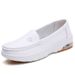 Genuine Leather White Nurses, Breathable And Non Tiring Comfortable Foot Cushion, Flat Bottom Hospital Women, Work Shoes_vogvips.com