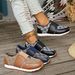 Women's Shoes Sports Casual Shoes Autumn Large Size Round Toe Color Matching Flat Shoes_vogvips.com