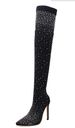 High Heels For Nightclub Pointed Toe Rhinestone Boots Shiny Size 43_vogvips.com