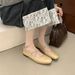 2025 Spring New Soft Sole Ballet Socialite Style Fashion Versatile Square Toe Flat Cross Elastic Band Single Shoes_vogvips.com