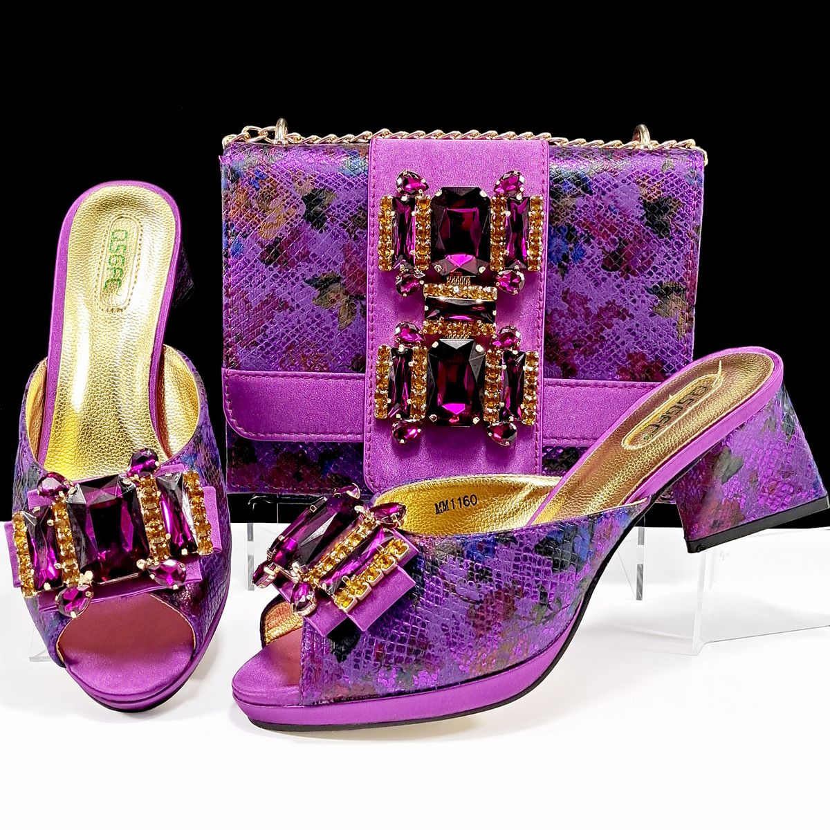 Women’s Shoes women's open toe high heeled slippers,snake pattern fabric,eye catching diamond buckle decoration, square soft bag, fashionable shoe bag_vogvips.com