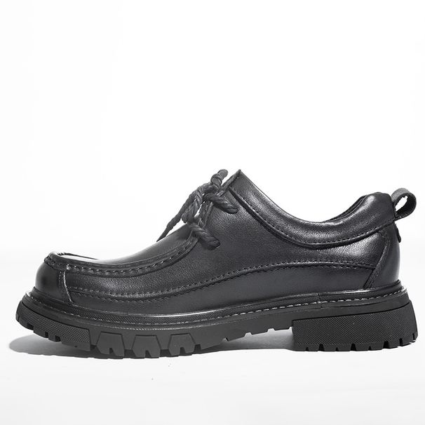 Workwear Shoes For Men, Outdoor Genuine Leather Retro Thick-Soled Large-Head Leather Shoes For Men, Versatile British Ca_vogvips.com