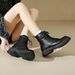 Autumn Winter New Black Martin Women's 2025 Motorcycle Versatile Thick-Soled Short Boots For Petite Women_vogvips.com