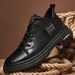 Inner Height Increase Men's Retro Casual Leather Shoes Men's Shoes Medium Height Increase Casual Leather Hundred_vogvips.com
