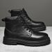 European Warm Series New Men's Top Layer Cowhide Martin Genuine Leather Fleece Lined Warm Casual Cotton Shoes Outdoor Travel Fashion Work_vogvips.com