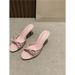 Women's Elegant Bow Detail Pointed Toe High Heel Sandals - Versatile Slip-On Dress Shoes For Casual & Formal Wear In Black, Pink & Silver_vogvips.com