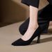 High Heels Women Etiquette Soft Sole Comfortable Flight Attendant Commuter French Style Single Formal Black Professional_vogvips.com