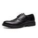 Spring Summer Brogue Formal Business Dress Men's Pointed Black Leather Shoes 2023_vogvips.com