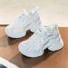 2025 Autumn Women's New Style Hidden Casual Dad White Wedge Platform Thick Sole Mesh Single Shoes With Fleece_vogvips.com