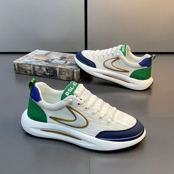 Men's Shoes Spring New Breathable Ice Silk Cloth Mesh Shoes Trendy And Versatile Dad Shoes Soft Sole Sports And Leisure Forrest Shoes_vogvips.com