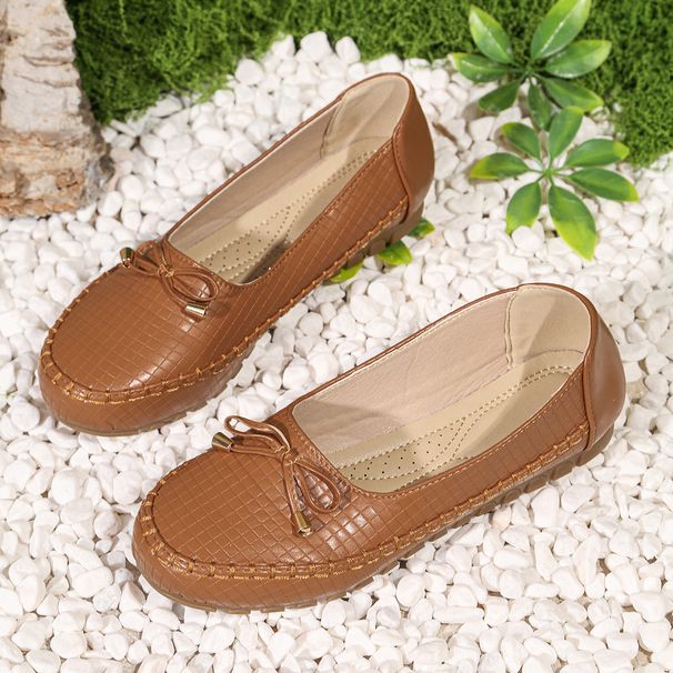 Women's Flat Slip-On Shoes Bow Decoration Casual High-End Autumn Winter European Size_vogvips.com
