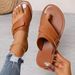 2025 Summer New Large Shoes Toe Covering Fashion Flat Heel Casual Women's Sandals And Slippers_vogvips.com