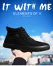 High top cloth shoes Lazy shoes lace-up casual shoes Fashion shoes Korean version all black basic skateboard shoes male student flats_vogvips.com