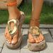 Plus Size Women's Wedge Sandals – Comfortable & Stylish Summer Footwear With Arch Support & Adjustable Straps_vogvips.com