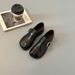 New Sheepskin Belt Buckle Slimming Flat Loafers For Women, Black Versatile Soft-soled Single Shoes, Soft Round-toed_vogvips.com