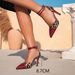 Women's Shoes Red Double Leopard Print High Heels Evening Party Stilettos Pointed Simple Hollow High Heels_vogvips.com
