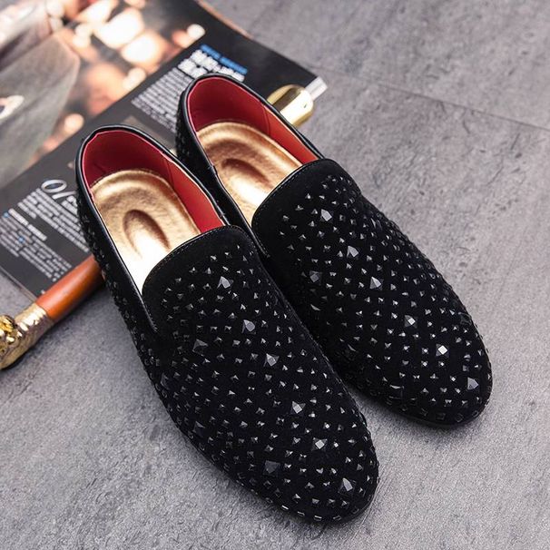 New Fashion Black Business Casual Daily Black Simple Matte Office Men's Shoes One Foot Pedaling Foot Brown Banquet Dress Leather Sh_vogvips.com