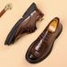 Fashionable Men's New British Black Business Formal Wear Derby Shoes Lace-up Leather British Brown Banquet Dress Wedding Leather Shoes_vogvips.com