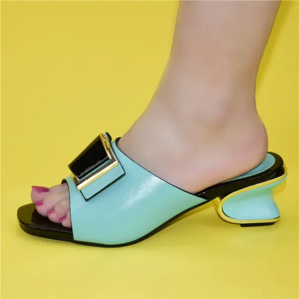 New Fashion Orange Color Shoes Women Simple Party Prom Summers Andalun Italian High Heels Autumn Slipper For Wedding_vogvips.com