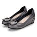 Mom's Leather Soft Sole Mid-Heel 2026 New Spring Versatile Loafers Flat Mid-Age Small Size Wedge Single Shoes For Women_vogvips.com
