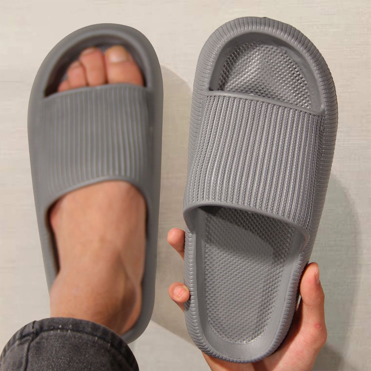 Step On The Sense Of Shit Summer Home Wear Soft-soled Non-slip Shoes Eva Simple MEN'S Slippers_vogvips.com