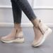 Fashionable Plus Size 2020 Winter New Korean Wedge Women's Sports Style Single Shoes Heel Snow Boots_vogvips.com