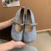 French Suede Round Toe Mary Jane Spring New Fairy Style Shallow Mouth Ballet Flats Women Flat Shoes_vogvips.com