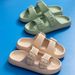 2023 New Adjustable Slippers Thick Sole Slippers Double Buckle Home Bathroom Anti Slip Cloud Slippers Women Outdoor Beach Slides_vogvips.com