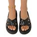 New Thick-soled Slippers For Women To Wear On The Outside, Round-toed, Toe-exposed, Cross-shaped Flip-flops With Woven Straps And Cool Flip-flops_vogvips.com