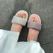 2026 Summer New Versatile French Top Quality Flat Sandals With High-End Purple Rhinestones For Women's Outdoor Wear_vogvips.com