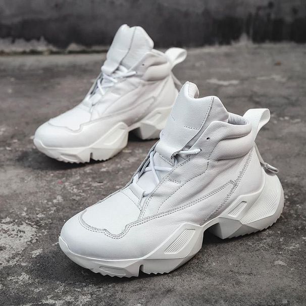 Men's Height-Increasing Sneakers - Thick-Soled Leather High-Top Dad Shoes (Trendy Summer Sports Shoes For Casual & Athletic Wear)_vogvips.com