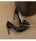 Elegant Nude High Heels Women S Black Patent Leather Stiletto Pumps Thin Heel Fashionable Footwear For Ladies_vogvips.com