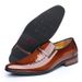 European Warm Series Old Man Head Men's Cowhide Autumn Winter Business Korean Style Pointed Toe Patent Shiny Leather Groom Formal Shoes Men_vogvips.com
