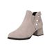 Chunky Heel Studded Mid Heel Fashion Boots For Women, Autumn New Style, Plus Size Pointed Toe Ankle Boots, Available On E Commerce Platforms._vogvips.com