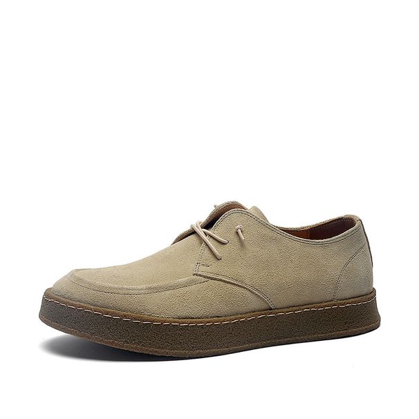 Men's Thick Sole Casual Low Top Suede Frosted Men's Shoes, Versatile Cowhide Shoes_vogvips.com