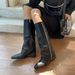 Pointed Toe High 2024 Winter New Korean Style Versatile Over-the-Knee Pearl Tube Boots For Women_vogvips.com