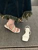 Korean Version Of 2023 Summer New One Line Strap With Two Flat Bottomed Roman For Women's Vacation Beach Sandals_vogvips.com