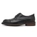 Euro Step 2025 Spring And Autumn British Style Three-Piece Leather Business Formal Black Men's Simple Derby Youth Wedding Shoes_vogvips.com