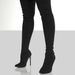 Women's Stiletto Heel Over-The-Knee Boots Stretch Knit Sock Boots Pointed Toe High Heels Fashion Boots Black Beige Pointed Toe, Stiletto Heels_vogvips.com