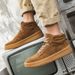 European Warm Series Men's Winter Casual Suede Genuine Leather Trendy Thick-Soled Work Shoes Mid-Top Martin Boots_vogvips.com