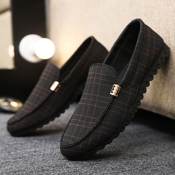 Men’s Shoes Men's Autumn Breathable Canvas Shoes Versatile Moccasins Men's Casual Shoes Korean Style Trendy Slip On Lazy Shoes_vogvips.com