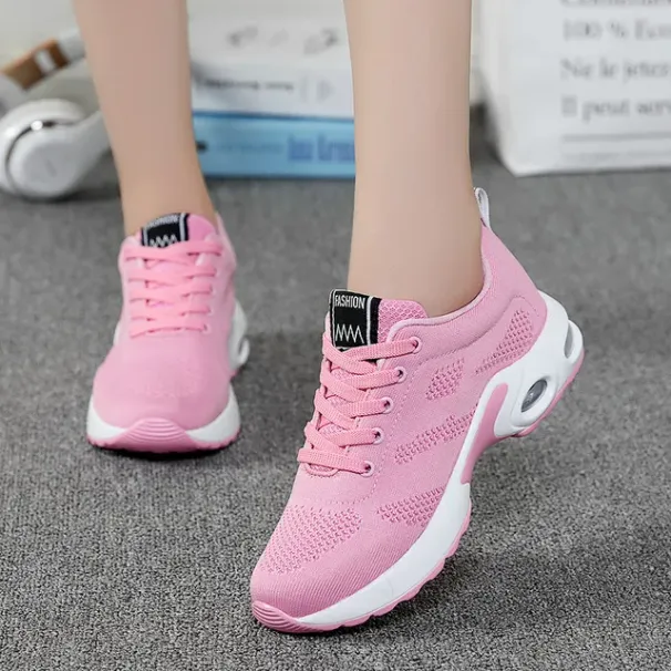 Trainers Ladies Casual Mesh Sneakers Pink Women Flat Lightweight Soft Breathable Footwear Basket Running Shoes Plus Size_vogvips.com