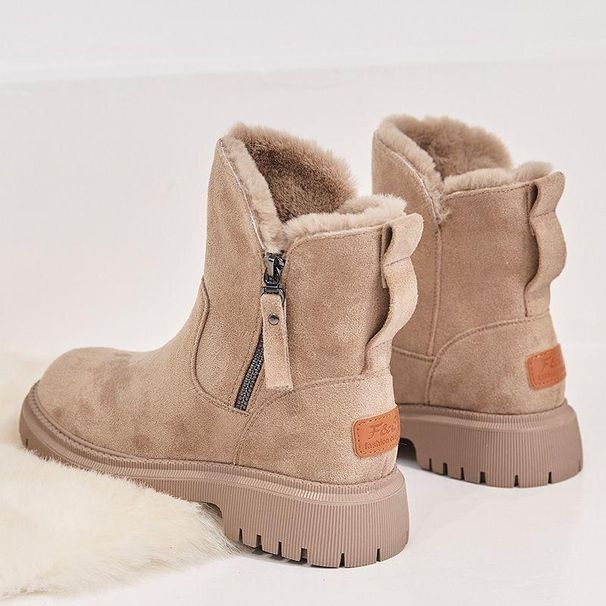 Winter New Midtube Plus Fleece Thickened Warm Cotton Shoes Fur One Winter Women's Boots_vogvips.com
