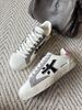 Women's Elegant White Leather X Logo Low Top Retro Sneakersfor Daily Wear_vogvips.com