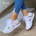 Large Size Thick Bottom Casual Low-Top Sneakers Color Matched Women's Comfortable Synthetic Upper Shoes_vogvips.com