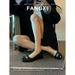 French Style Petite Height Increasing Flat For Women Spring Autumn Shallow Mouth Bowknot Ballet Square Toe Mary Jane_vogvips.com