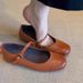 Lancui~ Brown Simple Flat Mary Jane Shoes For Women French Style One Strap Shallow Mouth Versatile Ballet Flats_vogvips.com