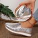 Trend Designer Fashion For Women New Gold Silver Sequins Casual Sneakers Ladies Walking Platform Shoes_vogvips.com